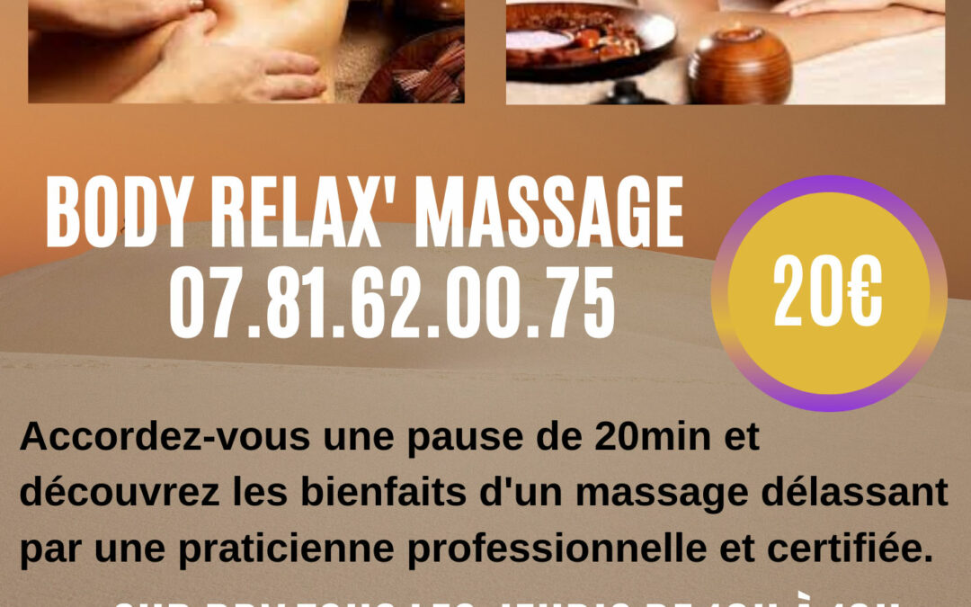 ouverture cabinet massage body relax' vannes